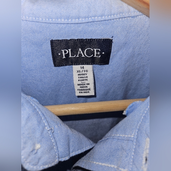 The Children's Place Oxford Blue Button Up Long Sleeve Shirt. Classic Style 14H - Picture 4 of 10